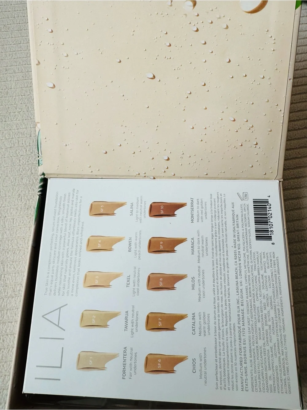 ILIA True Skin Serum Foundation Sample Swatches - Light to Medium Beige